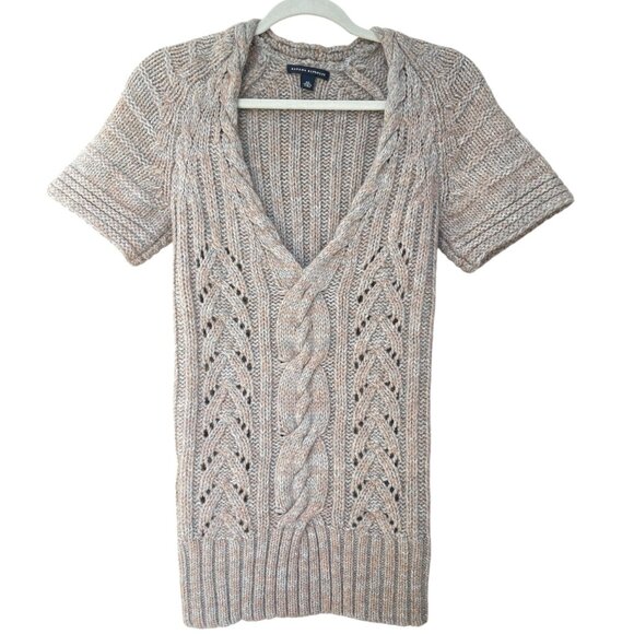 Banana Republic Sweaters - Banana Republic Brown Gray Marled Cable Tunic Sweater XSmall Wool Alpaca EUC